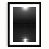 Coastal Wall Art - Moonlight Reflection on Water Black and White Print