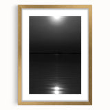 Coastal Wall Art - Moonlight Reflection on Water Black and White Print