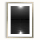 Coastal Wall Art - Moonlight Reflection on Water Black and White Print
