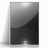 Coastal Wall Art - Moonlight Reflection on Water Black and White Print