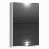 Coastal Wall Art - Moonlight Reflection on Water Black and White Print