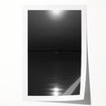 Coastal Wall Art - Moonlight Reflection on Water Black and White Print