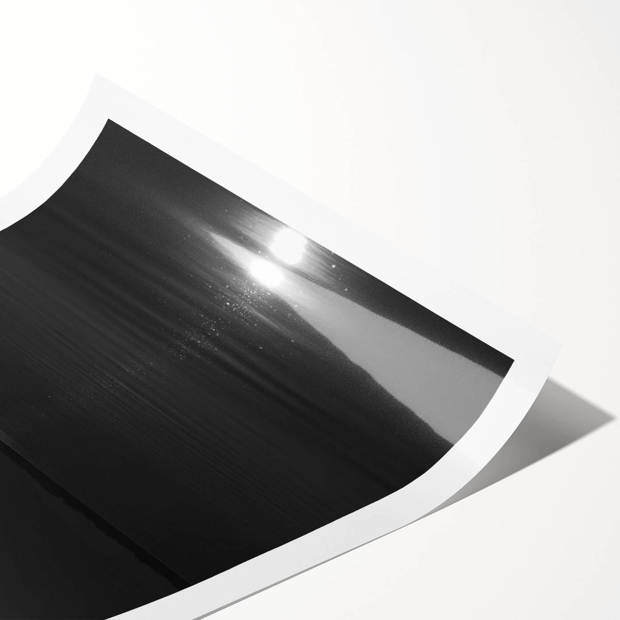 Coastal Wall Art - Moonlight Reflection on Water Black and White Print