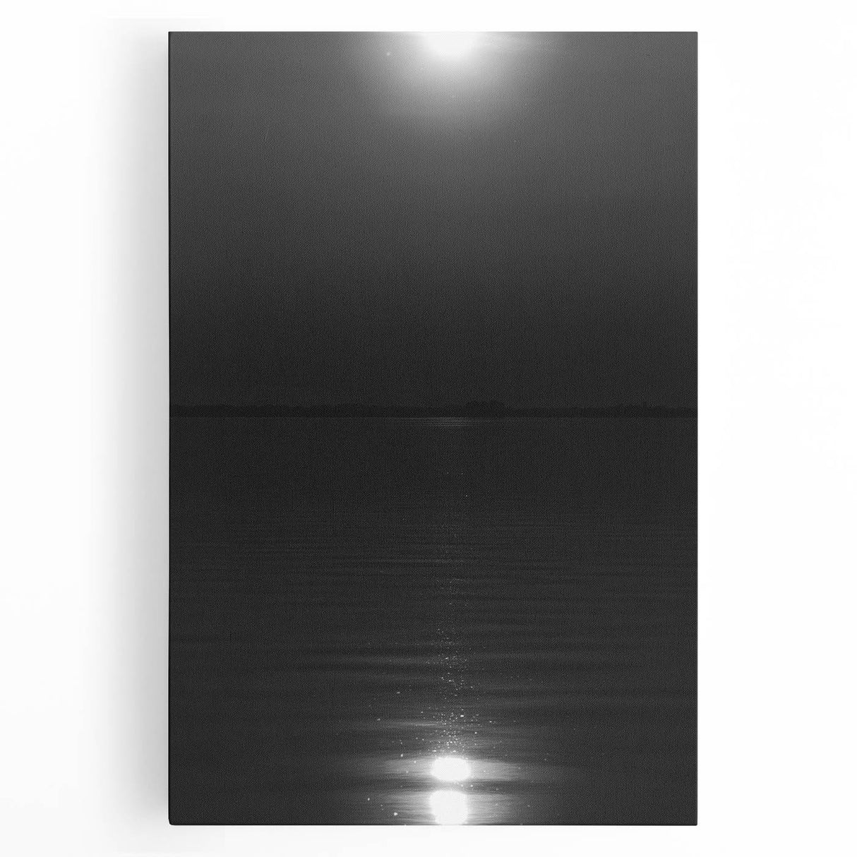 Coastal Wall Art - Moonlight Reflection on Water Black and White Print