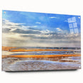 Golden Beach Coastal Wall Art – Vibrant Ocean-Themed Seaside Print