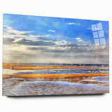 Golden Beach Coastal Wall Art – Vibrant Ocean-Themed Seaside Print