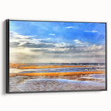 Golden Beach Coastal Wall Art – Vibrant Ocean-Themed Seaside Print
