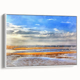 Golden Beach Coastal Wall Art – Vibrant Ocean-Themed Seaside Print