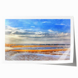 Golden Beach Coastal Wall Art – Vibrant Ocean-Themed Seaside Print