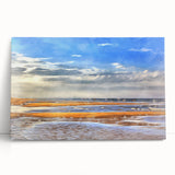 Golden Beach Coastal Wall Art – Vibrant Ocean-Themed Seaside Print