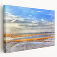 Golden Beach Coastal Wall Art – Vibrant Ocean-Themed Seaside Print