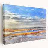 Golden Beach Coastal Wall Art – Vibrant Ocean-Themed Seaside Print