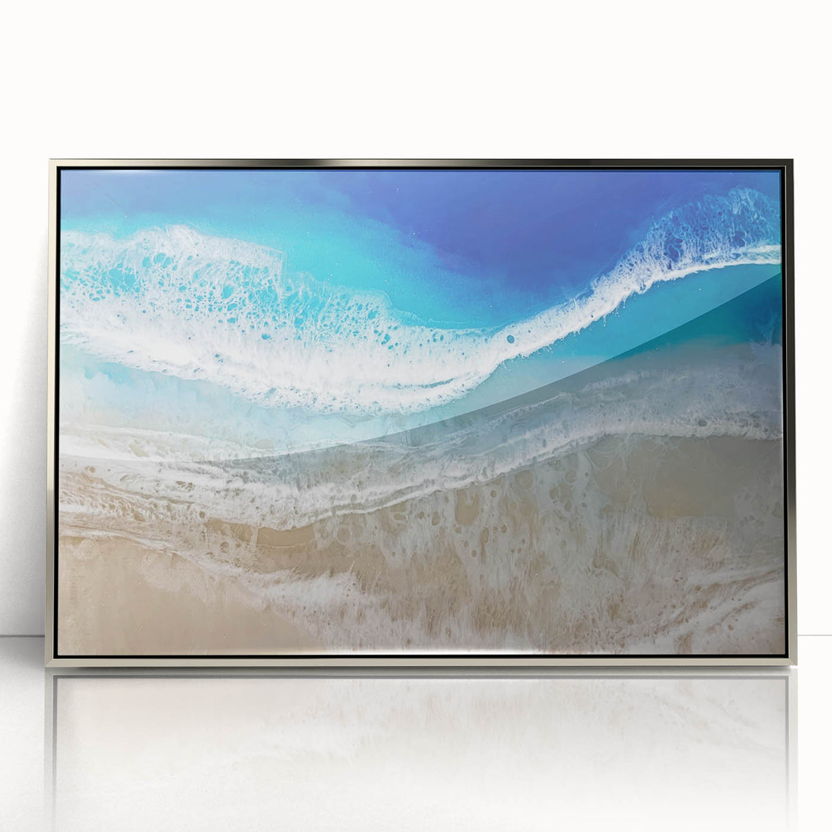 Aerial Ocean Waves Coastal Wall Art – Beach-Themed Nautical Print