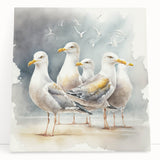 Coastal Wall Art – Seagulls by the Shore Beach-Themed Ocean Art Print