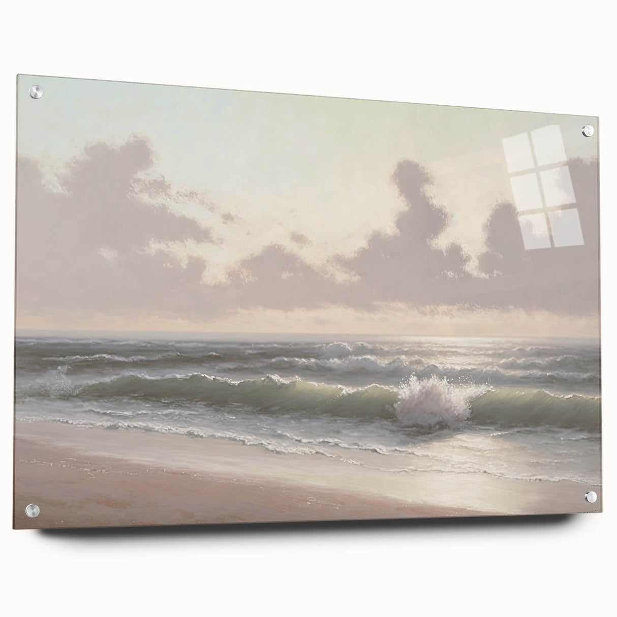 Serene Coastal Waves Wall Art – Tranquil Ocean Beach-Themed Print