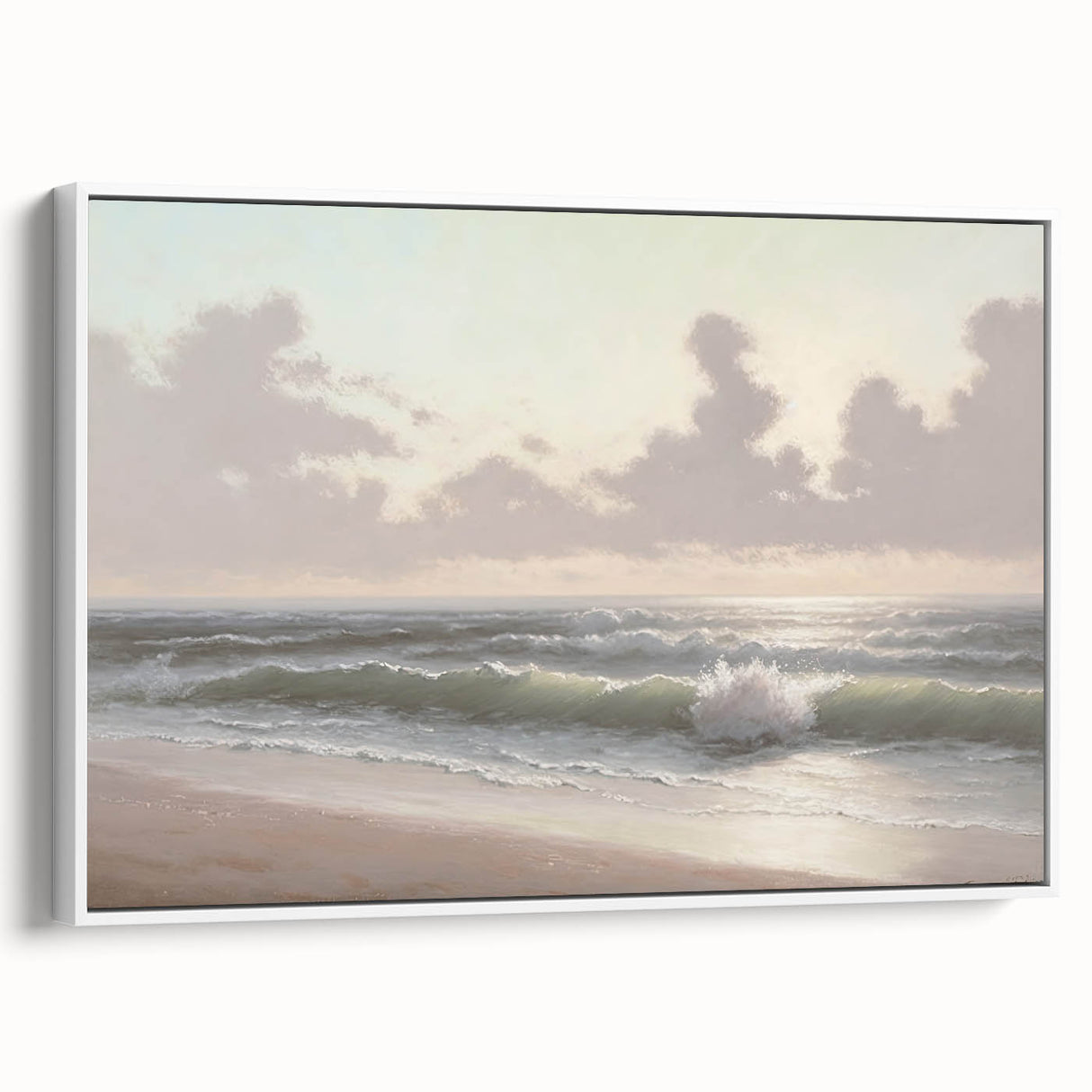 Serene Coastal Waves Wall Art – Tranquil Ocean Beach-Themed Print