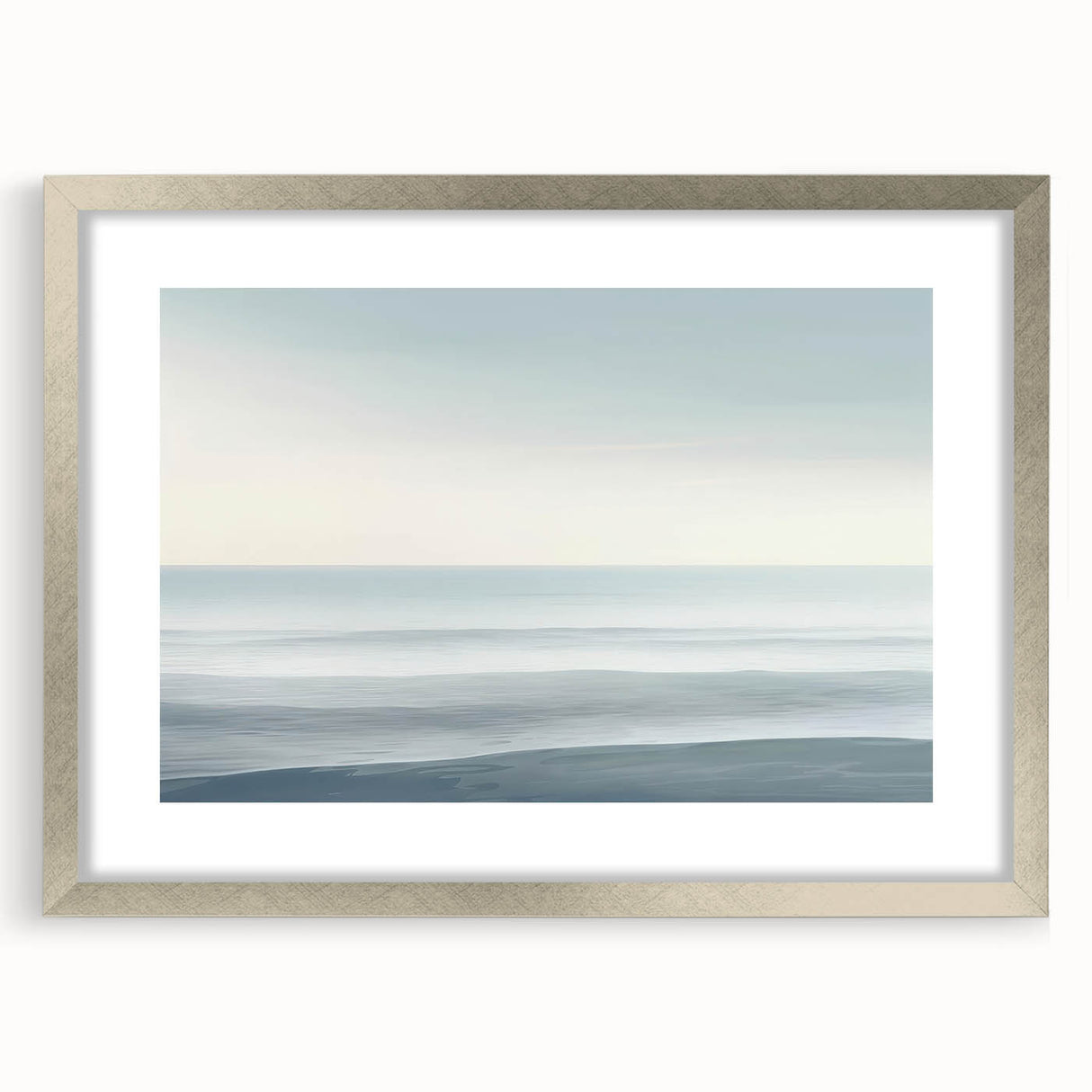 Minimalist Coastal Wall Art – Serene Ocean Horizon Beach Print