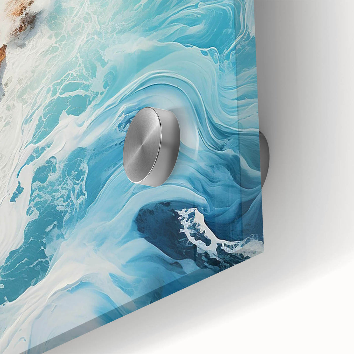 Coastal Wall Art - Ocean Waves Crashing on Rocky Shore Beach-Themed Print