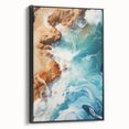 Coastal Wall Art - Ocean Waves Crashing on Rocky Shore Beach-Themed Print