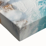 Coastal Wall Art - Ocean Waves Crashing on Rocky Shore Beach-Themed Print