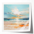 Coastal Wall Art – Vibrant Sunset Beach Ocean Art Print for Nautical Décor