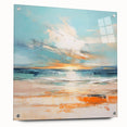 Coastal Wall Art – Vibrant Sunset Beach Ocean Art Print for Nautical Décor