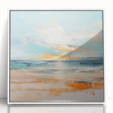 Coastal Wall Art – Vibrant Sunset Beach Ocean Art Print for Nautical Décor