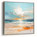 Coastal Wall Art – Vibrant Sunset Beach Ocean Art Print for Nautical Décor