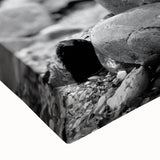Coastal Wall Art - Black and White Stacked Stones Beach-Themed Print