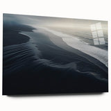 Dark Coastal Beach Wall Art – Moody Ocean Waves Seaside Print