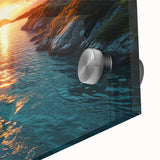 Sunset River Valley Wall Art – Vibrant Coastal Landscape Nature Print