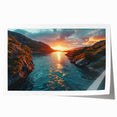 Sunset River Valley Wall Art – Vibrant Coastal Landscape Nature Print
