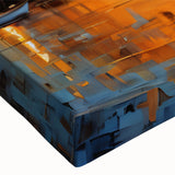 Sunset Coastal Town Wall Art – Vibrant Mediterranean Seaside Print