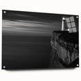 Coastal Wall Art: Black & White Lighthouse Nautical Seaside Print