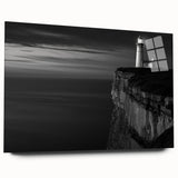 Coastal Wall Art: Black & White Lighthouse Nautical Seaside Print
