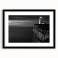 Coastal Wall Art: Black & White Lighthouse Nautical Seaside Print