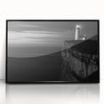 Coastal Wall Art: Black & White Lighthouse Nautical Seaside Print