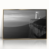 Coastal Wall Art: Black & White Lighthouse Nautical Seaside Print