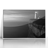 Coastal Wall Art: Black & White Lighthouse Nautical Seaside Print
