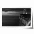 Coastal Wall Art: Black & White Lighthouse Nautical Seaside Print