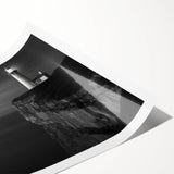 Coastal Wall Art: Black & White Lighthouse Nautical Seaside Print