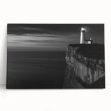 Coastal Wall Art: Black & White Lighthouse Nautical Seaside Print