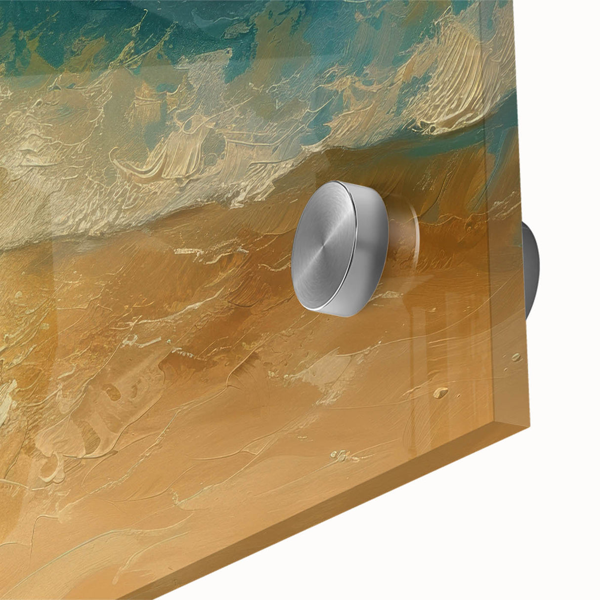 Golden Shore Coastal Wall Art – Ocean Waves Beach-Themed Nautical Print