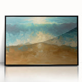 Golden Shore Coastal Wall Art – Ocean Waves Beach-Themed Nautical Print