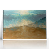 Golden Shore Coastal Wall Art – Ocean Waves Beach-Themed Nautical Print