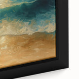 Golden Shore Coastal Wall Art – Ocean Waves Beach-Themed Nautical Print