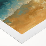 Golden Shore Coastal Wall Art – Ocean Waves Beach-Themed Nautical Print