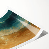 Golden Shore Coastal Wall Art – Ocean Waves Beach-Themed Nautical Print