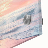 Coastal Wall Art: Pastel Sunset Ocean Waves Beach-Themed Print