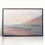 Coastal Wall Art: Pastel Sunset Ocean Waves Beach-Themed Print
